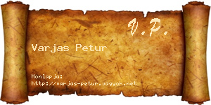 Varjas Petur névjegykártya
